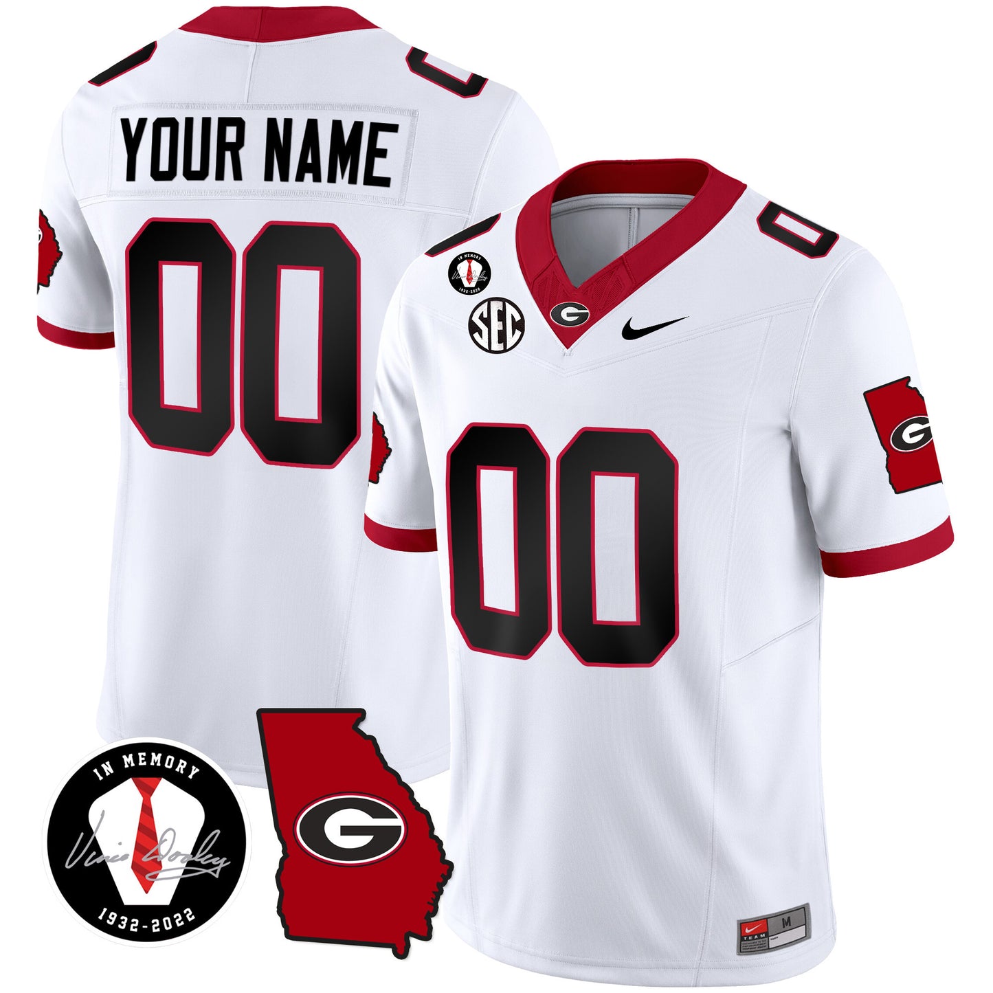 Georgia Bulldogs 2024 Vapor Custom Jersey V3 - Georgia Map - All Stitched