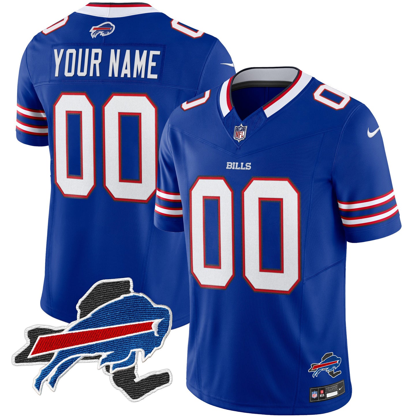 Bills New York Patch Vapor Limited Custom Jersey - All Stitched