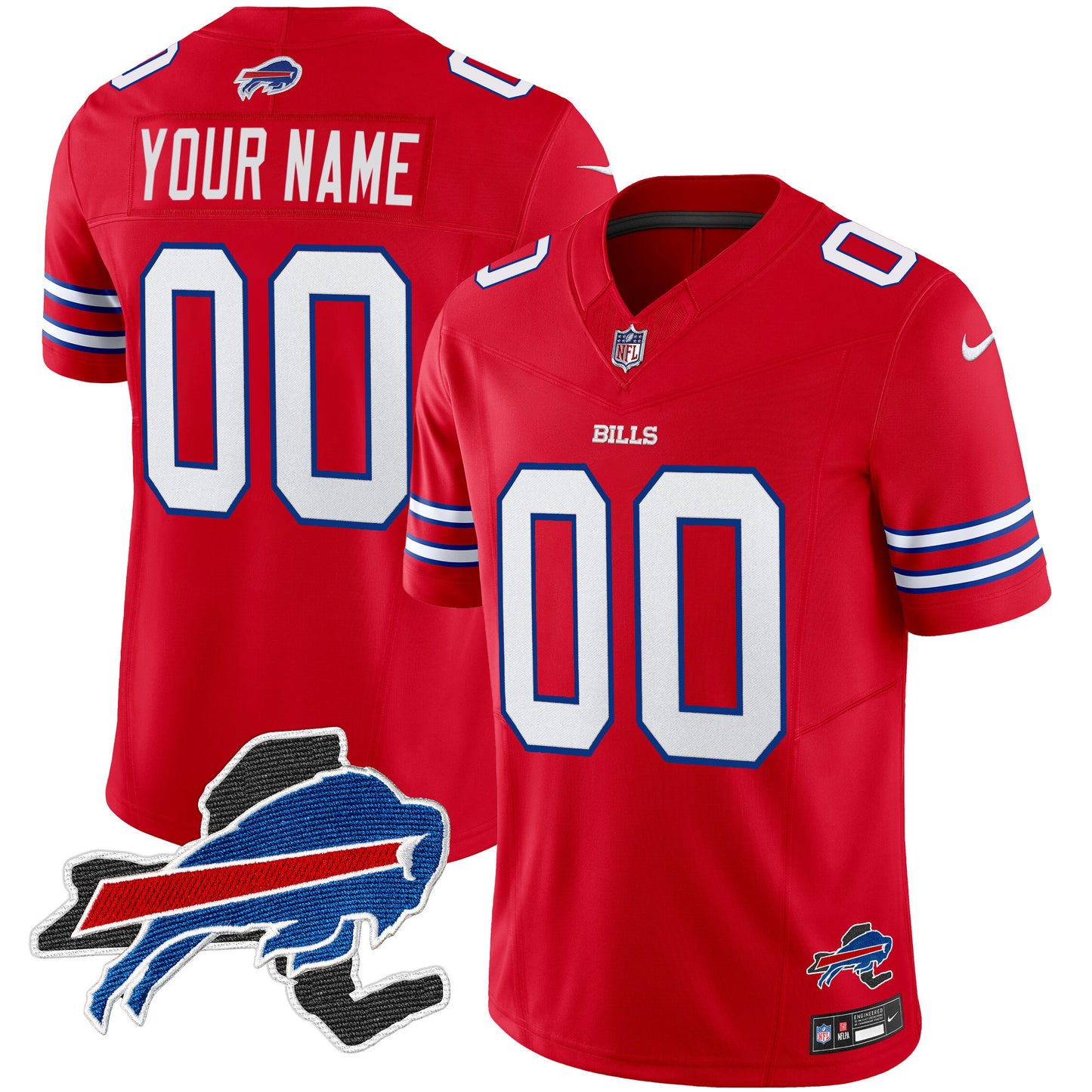 Bills New York Patch Vapor Limited Custom Jersey - All Stitched