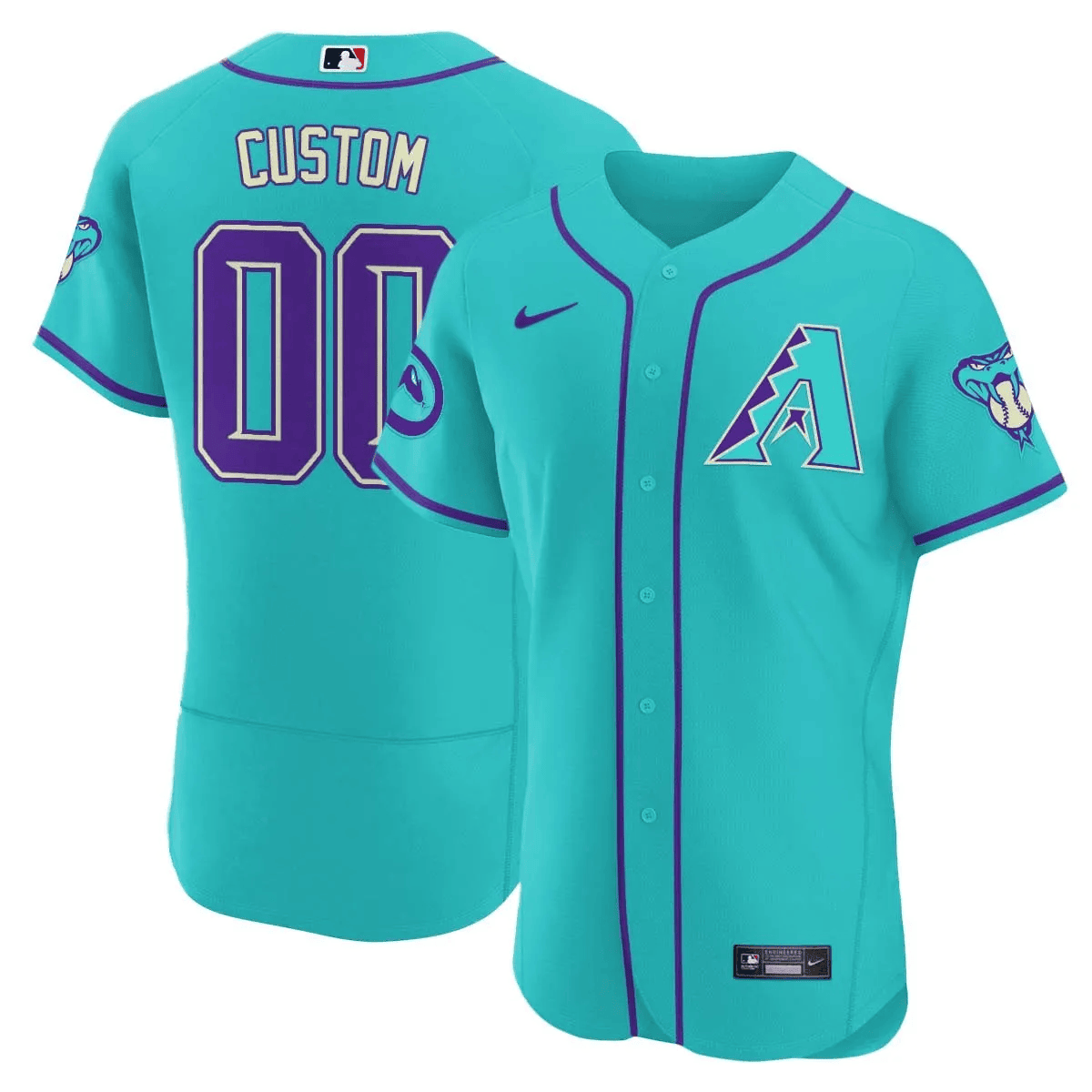 Arizona Diamondbacks 2024 Teal Purple Custom Jersey – All Stitched