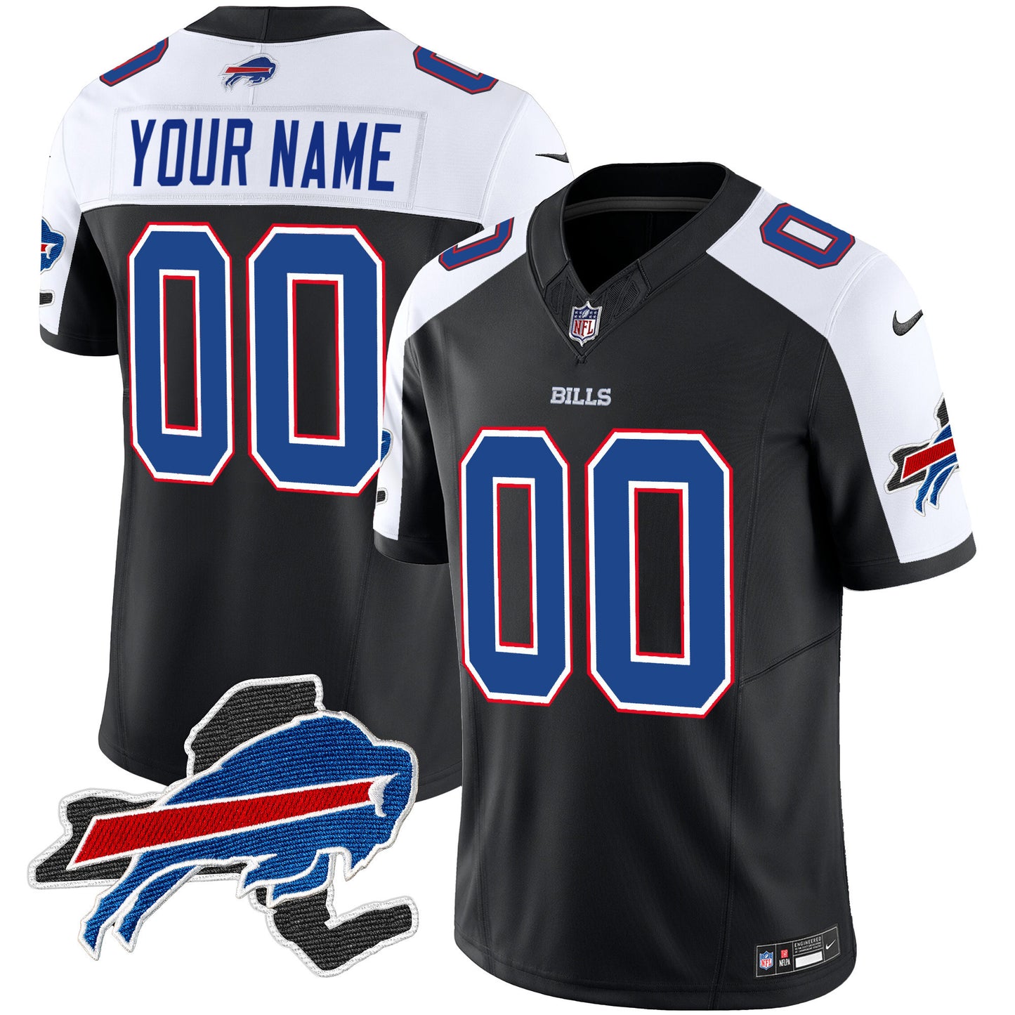 Bills New York Patch Vapor Limited Custom Jersey - All Stitched