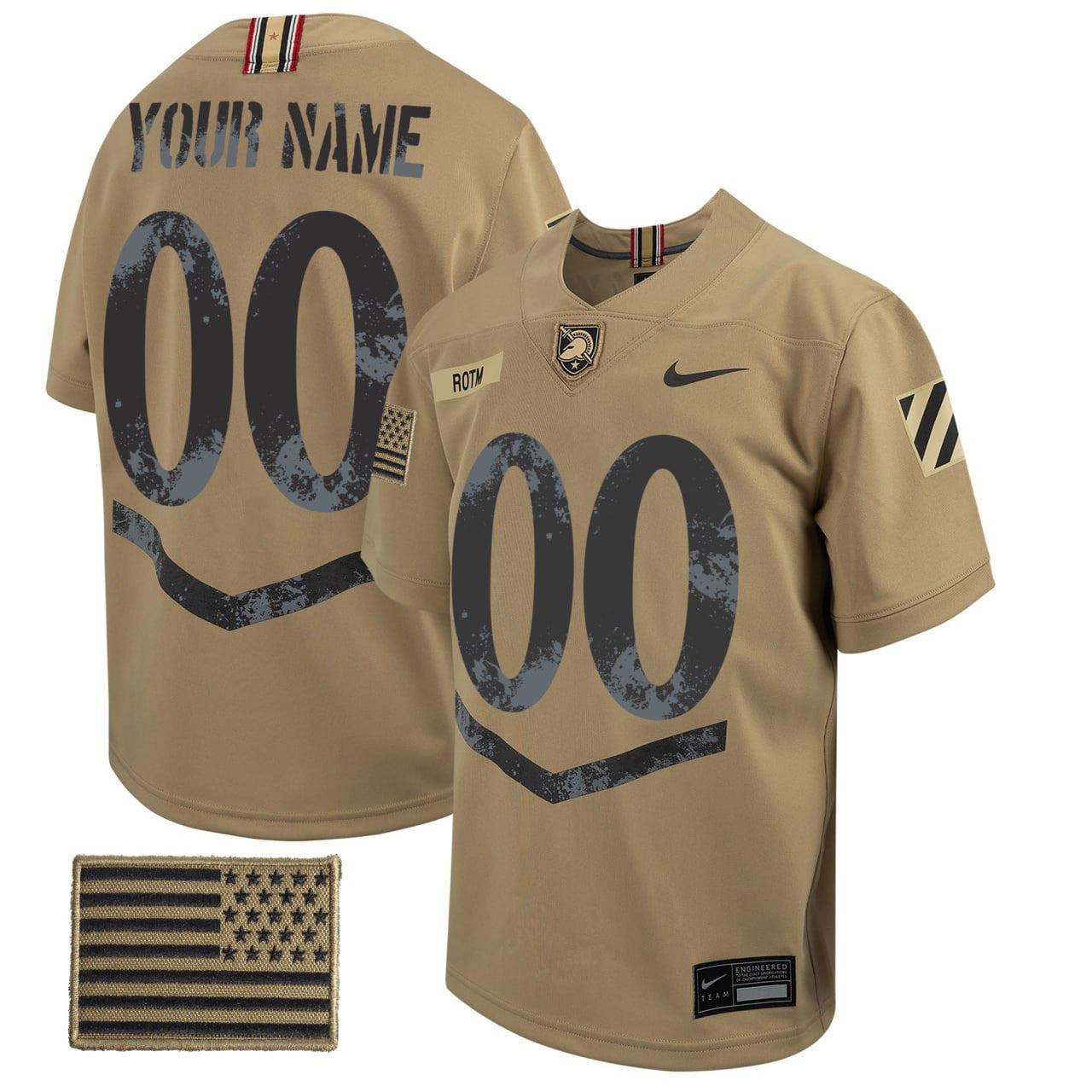 Army Black Knights Football 2023 Tan Custom Jersey - All Stitched