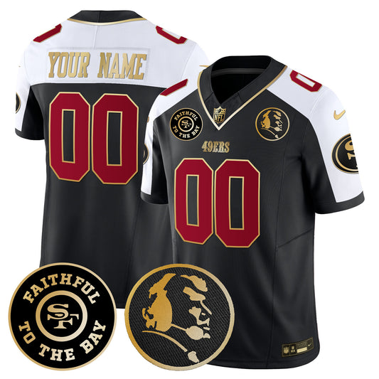 49ers Faithful & John Madden Patch Vapor Custom Jersey - All Stitched