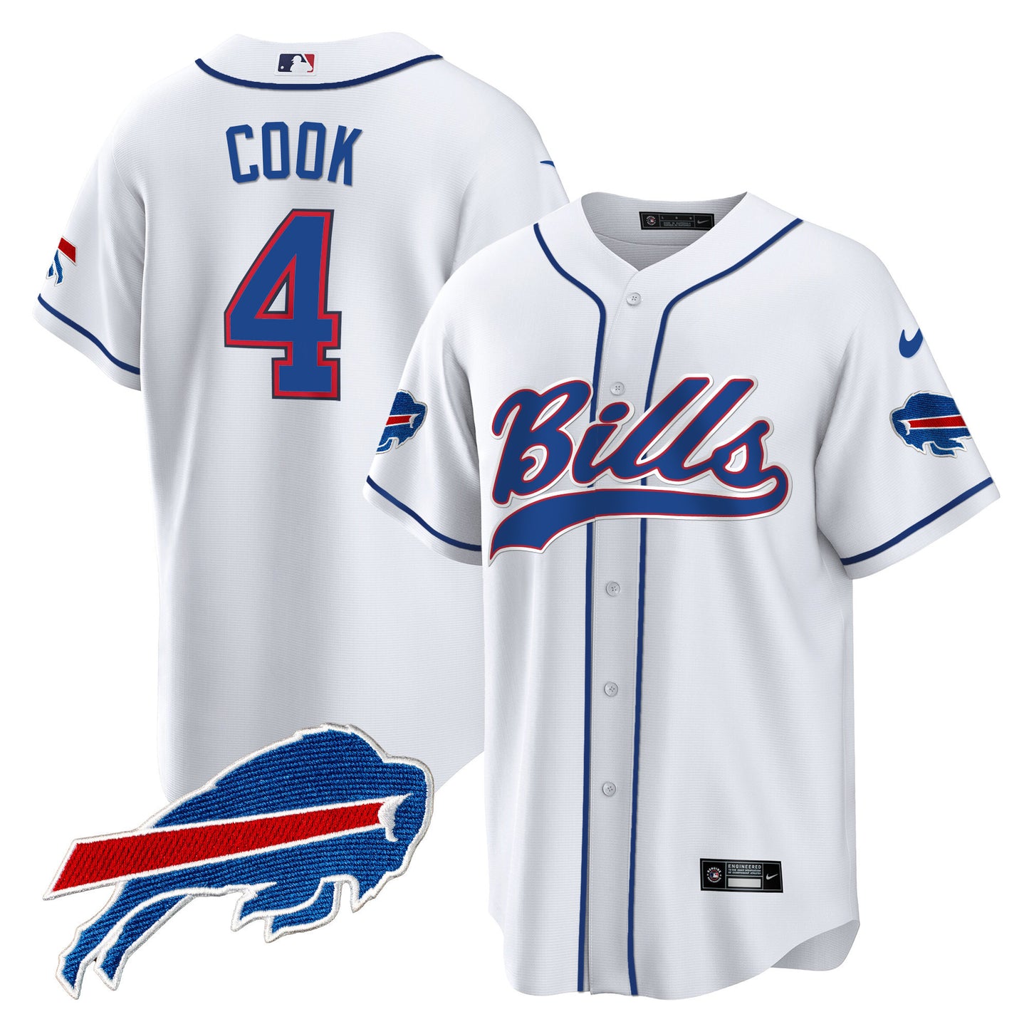 Buffalo Bills Baseball Jersey - All Stitched