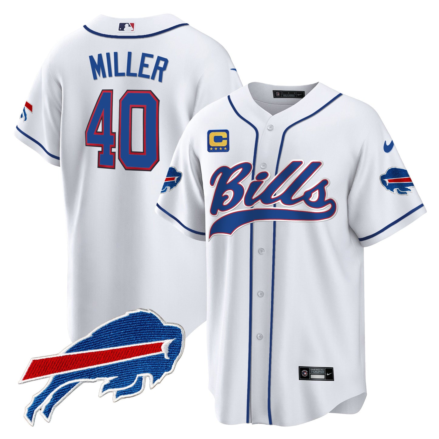 Buffalo Bills Baseball Jersey - All Stitched