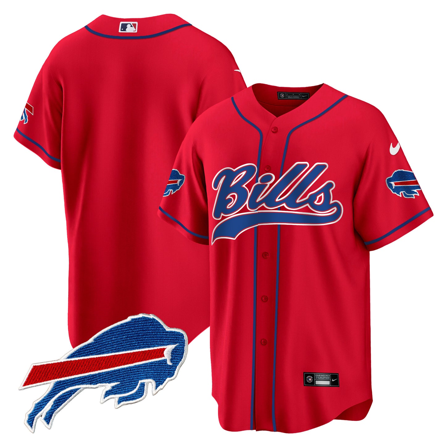 Buffalo Bills Baseball Jersey - All Stitched