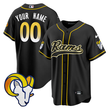 Rams Baseball Custom Jersey - All Stitched