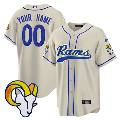 Rams Baseball Custom Jersey - All Stitched