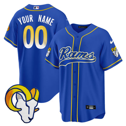 Rams Baseball Custom Jersey - All Stitched