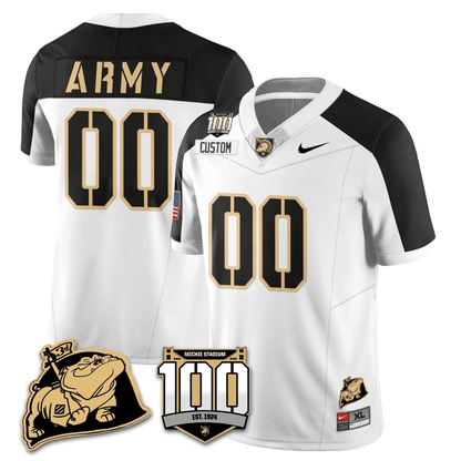 Army Black Knights 100th Anniversary Patch Vapor Custom Jersey - All Stitched