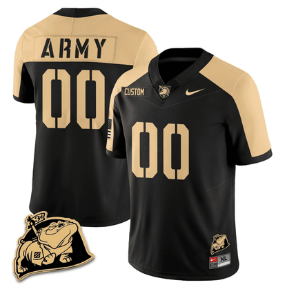 Army Black Knights Rocky The Bulldog Patch Vapor Custom Jersey - All Stitched