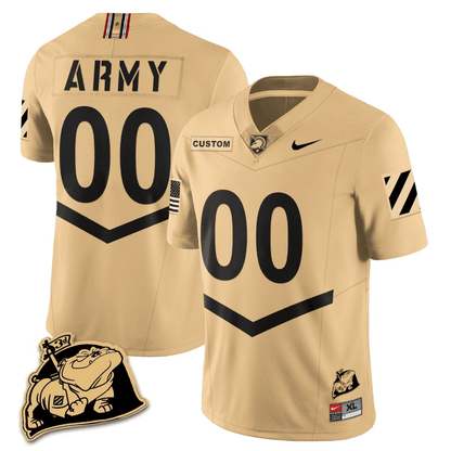 Army Black Knights Rocky The Bulldog Patch Vapor Custom Jersey - All Stitched