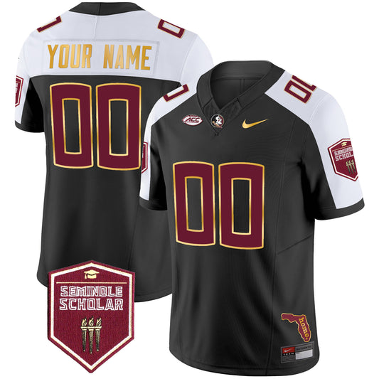 Florida State Seminoles Gold Trim Vapor Custom Jersey - All Stitched