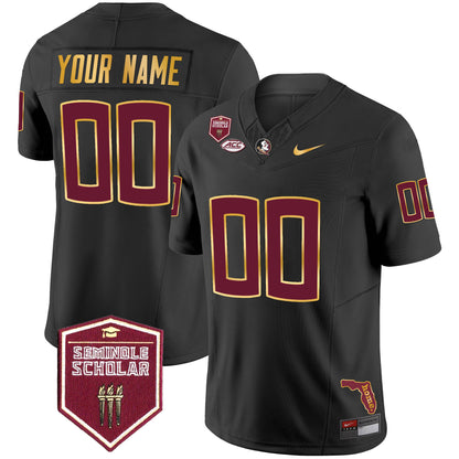 Florida State Seminoles Gold Trim Vapor Custom Jersey - All Stitched