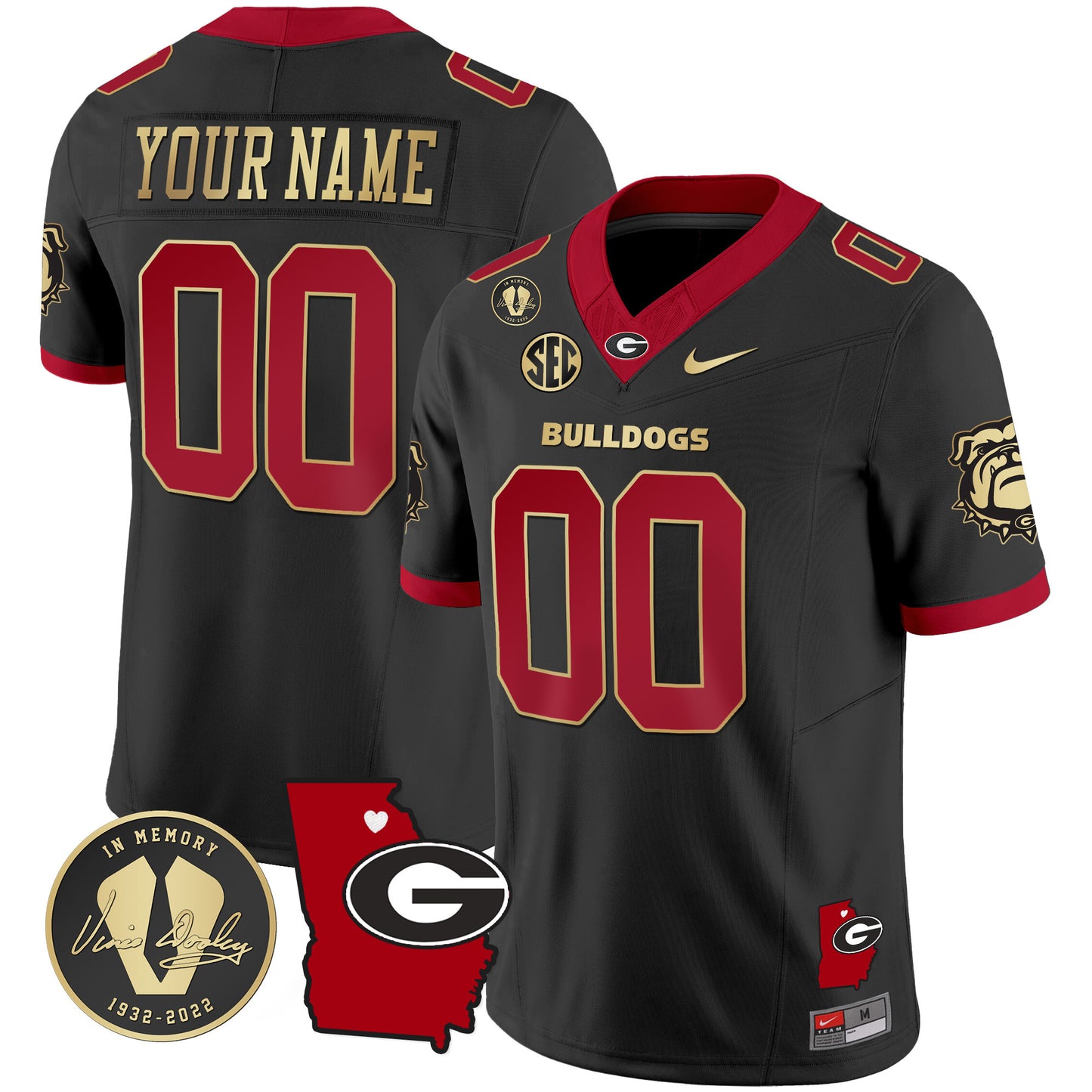 Georgia Bulldogs 2024 Vapor Custom Jersey V4 - Georgia Map - All Stitched