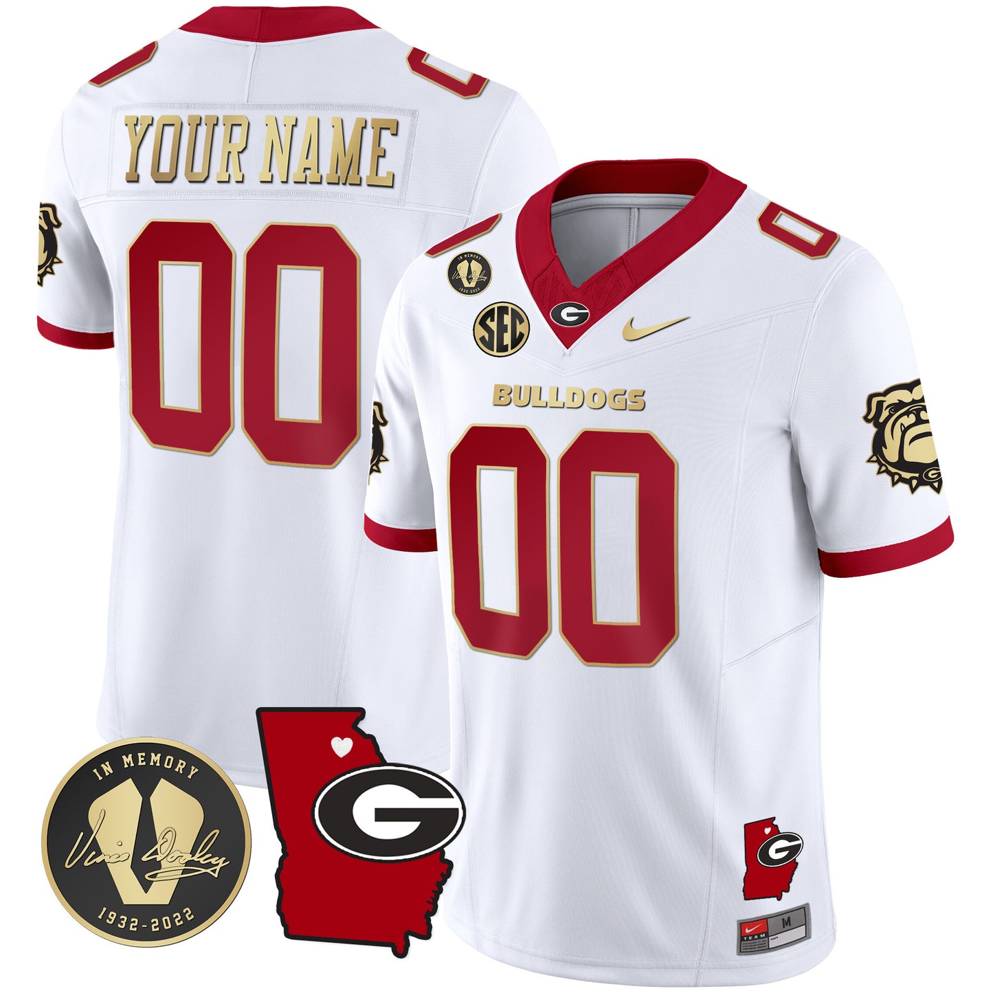 Georgia Bulldogs 2024 Vapor Custom Jersey V4 - Georgia Map - All Stitched