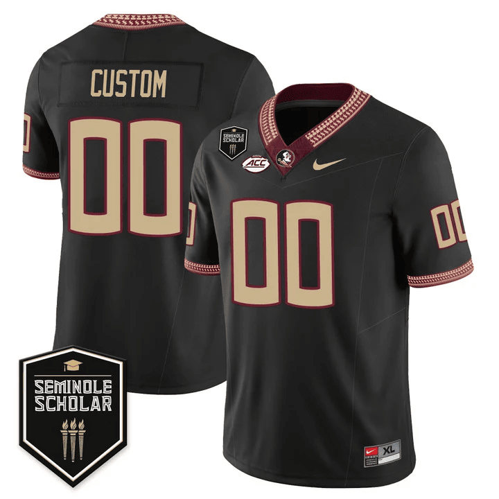 Florida State Seminoles Scholar Patch Vapor Limited Custom Jersey- All Stitched