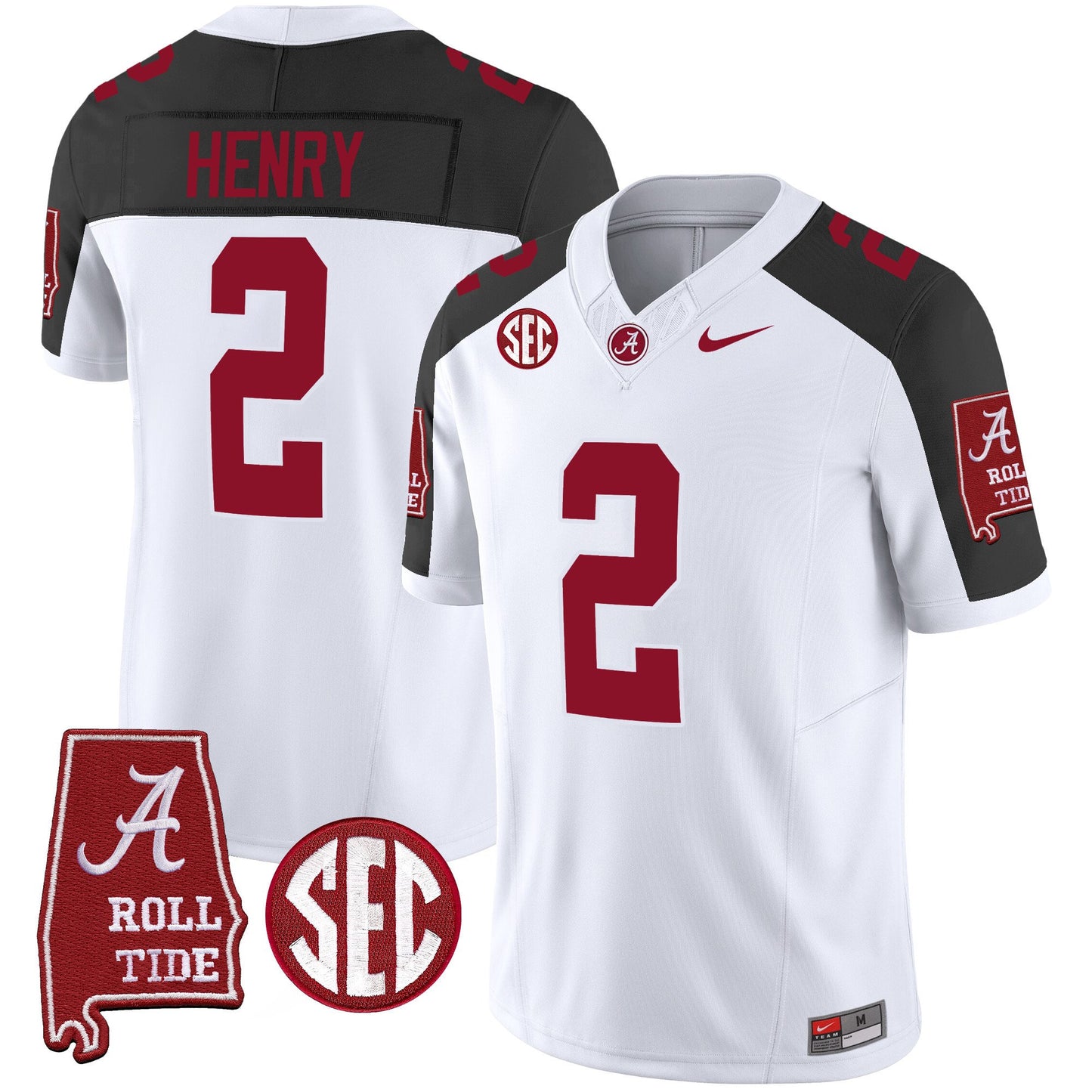 Alabama Crimson Tide Vapor Limited Jersey V3 - Alabama Map - All Stitched