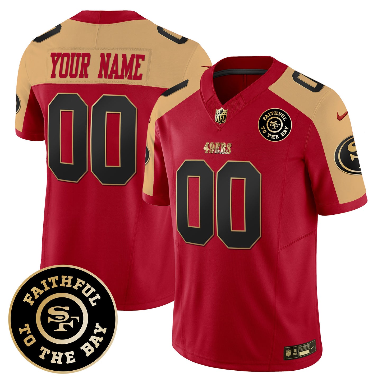 49ers Faithful To The Bay Patch Vapor Limited Custom Jersey V7 - All Stitched