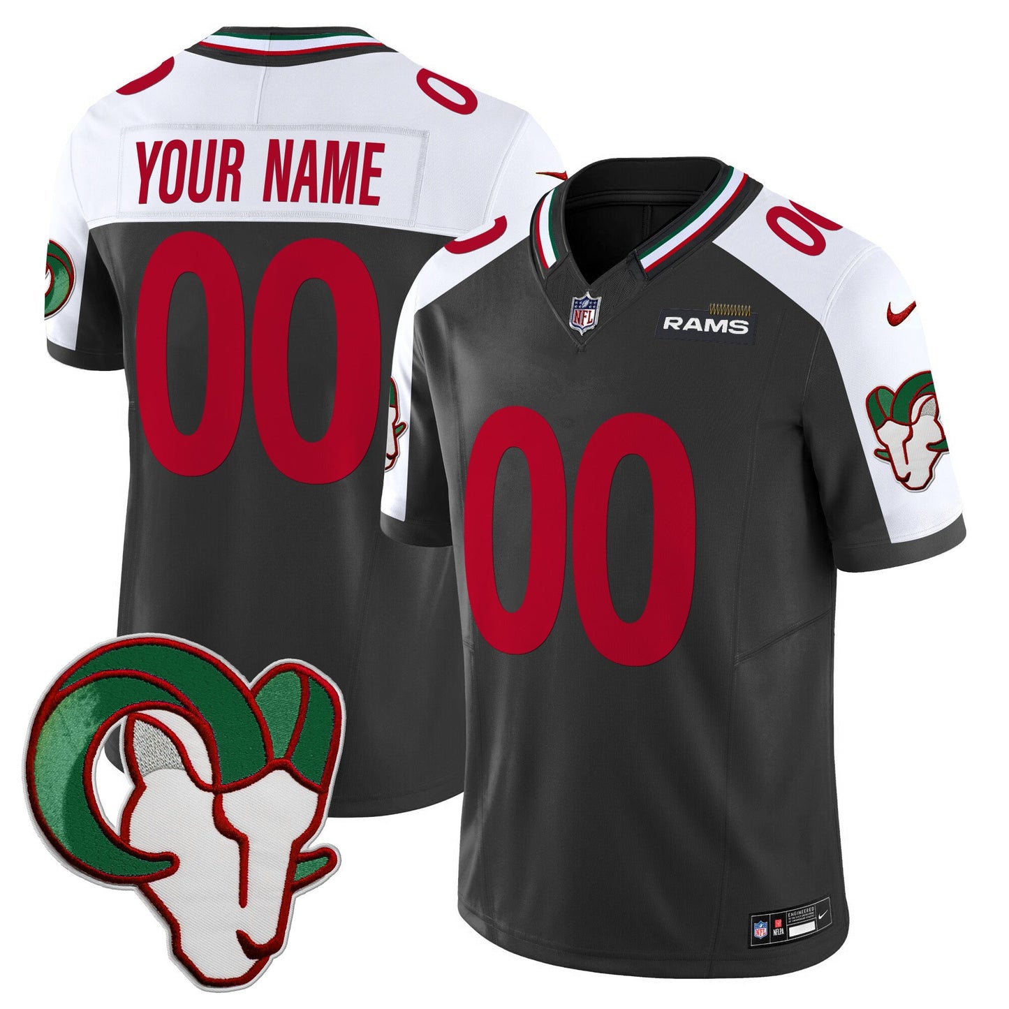 Rams Mexico Vapor Limited Custom Jersey - All Stitched