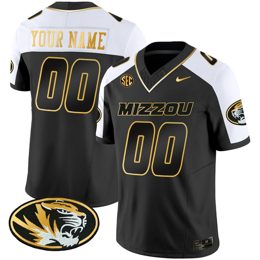 Missouri Tigers Gold Vapor Custom Jersey - All Stitched