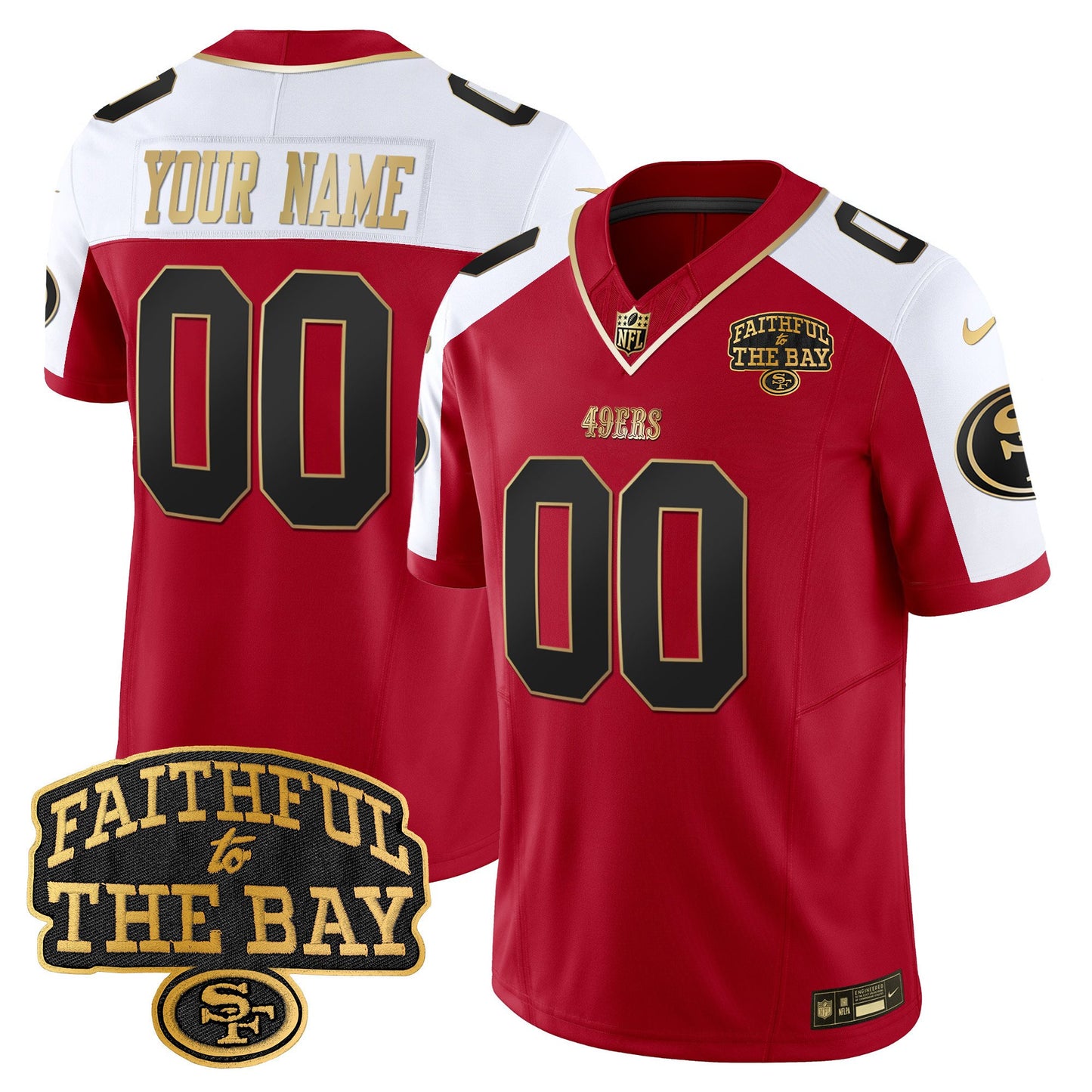 49ers Faithful To The Bay Patch Vapor Limited Custom Jersey V8 - All Stitched