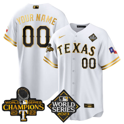 Texas Rangers 2023 World Series Champions Cool Base Custom Jersey V4 - All Stitched