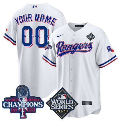 Texas Rangers 2023 World Series Champions Cool Base Custom Jersey V4 - All Stitched