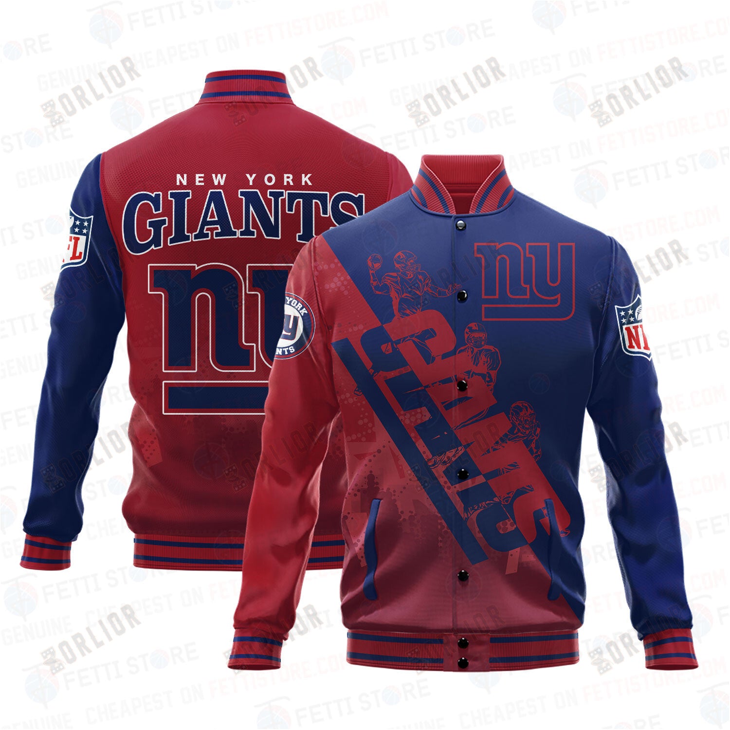 New York Giants National Football League Print Varsity Jacket SHDL