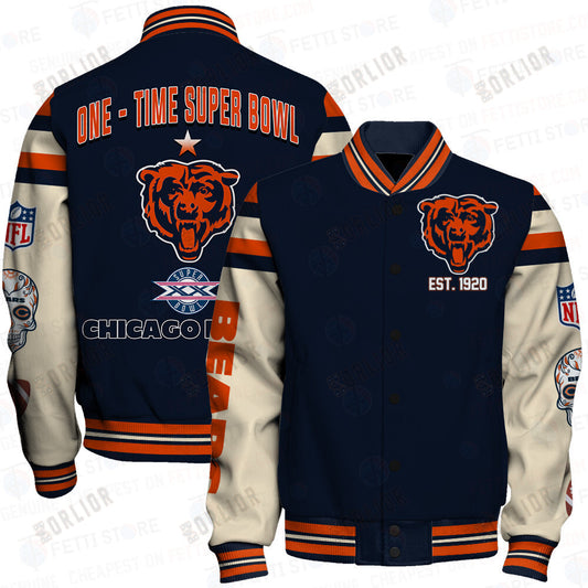 Chicago Bears National Football League Print Varsity Jacket SFAT V2