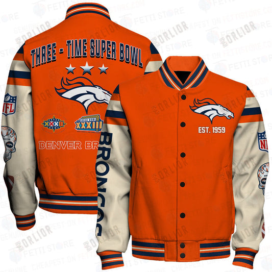 Denver Broncos National Football League Print Varsity Jacket SFAT V2