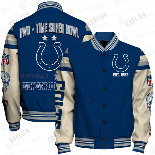 Indianapolis Colts National Football League Print Varsity Jacket SFAT V2