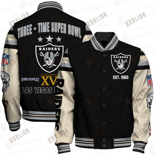 Las Vegas Raiders National Football League Print Varsity Jacket SFAT V2