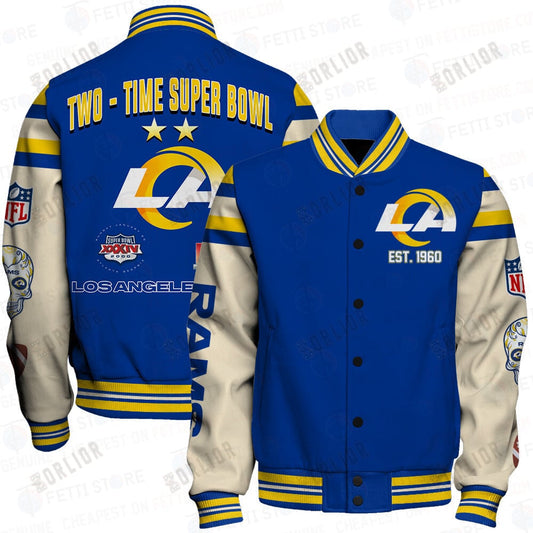 Los Angeles Rams National Football League Print Varsity Jacket SFAT V2