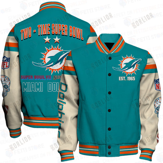 Miami Dolphins National Football League Print Varsity Jacket SFAT V2