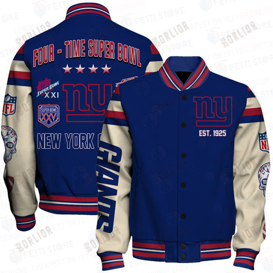 New York Giants National Football League Print Varsity Jacket SFAT V2