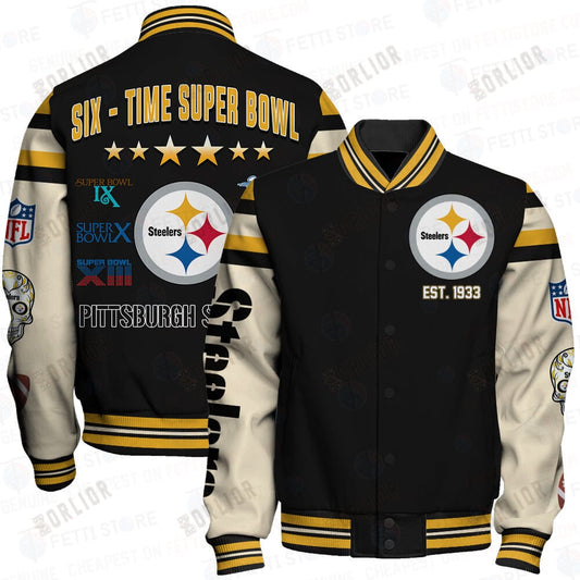 Pittsburgh Steelers National Football League Print Varsity Jacket SFAT V2