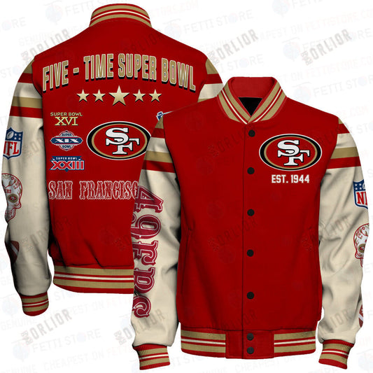 San Francisco 49ers National Football League Print Varsity Jacket SFAT V2