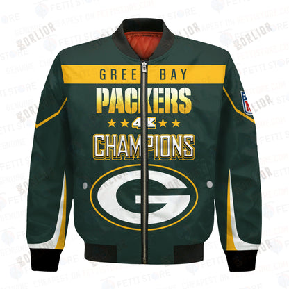 Green Bay Packers 4X Super Bowl Champions Unisex Bomber Jacket