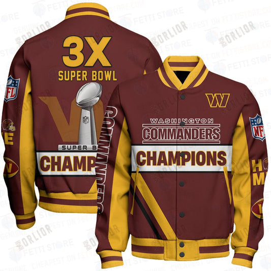 Washington Commanders 3X Super Bowl Champions Design Varsity Jacket