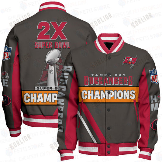 Tampa Bay Buccaneers 2X Super Bowl Champions Design Varsity Jacket