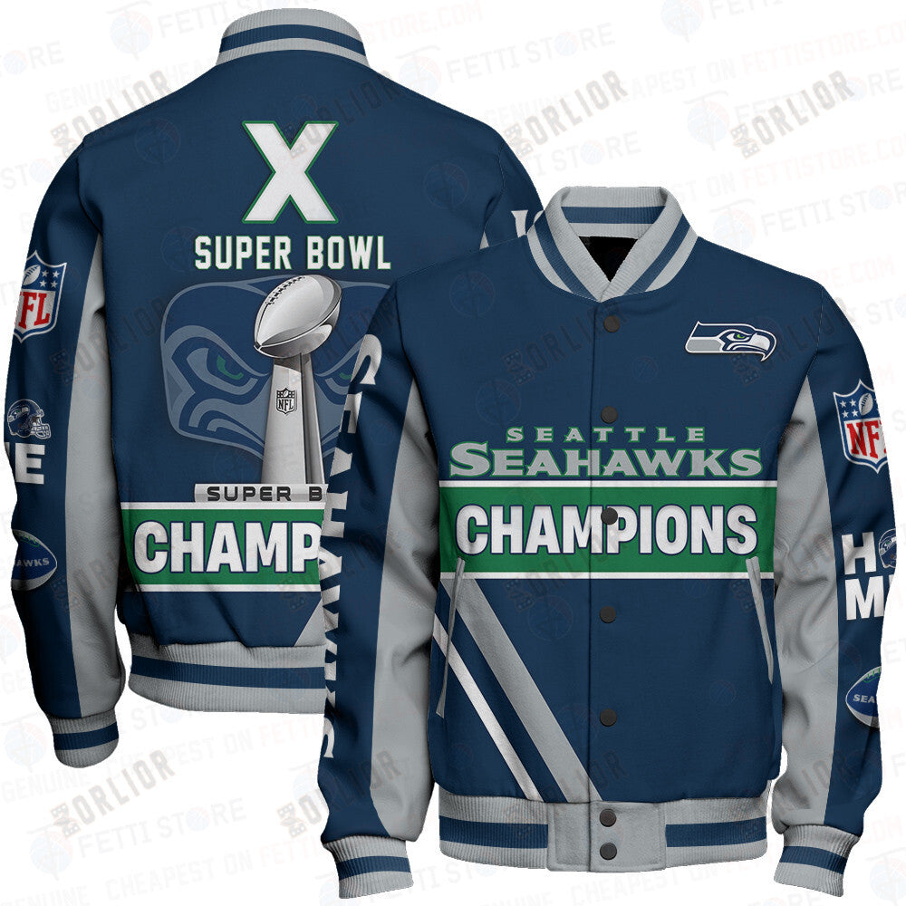 Seattle Seahawks X Super Bowl Champions Design Varsity Jacket