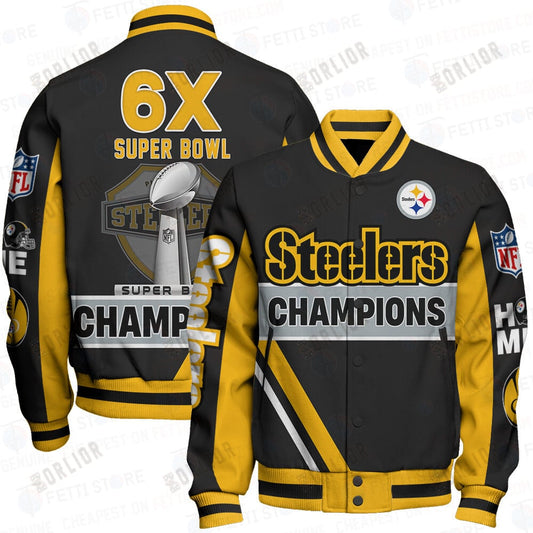 Pittsburgh Steelers 6X Super Bowl Champions Design Varsity Jacket