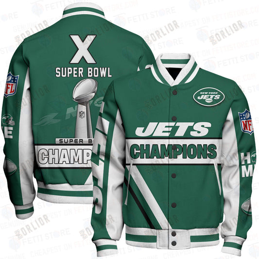 New York Jets X Super Bowl Champions Design Varsity Jacket