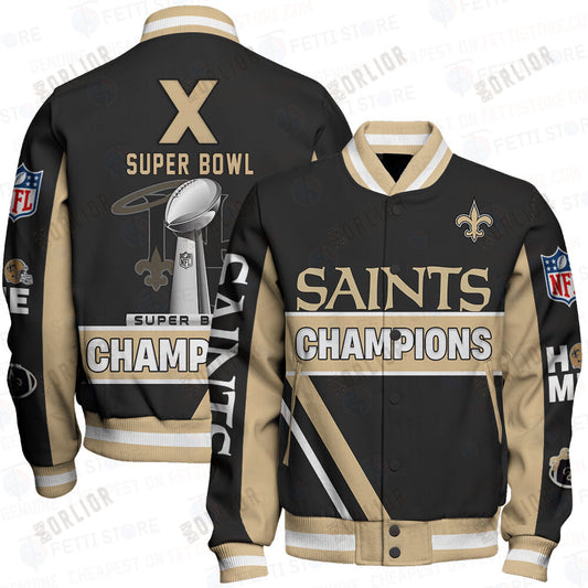 New Orleans Saints X Super Bowl Champions Design Varsity Jacket
