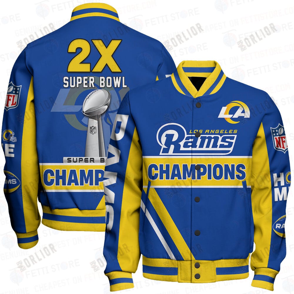 Los Angeles Rams 2X Super Bowl Champions Design Varsity Jacket