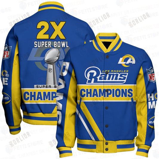 Los Angeles Rams 2X Super Bowl Champions Design Varsity Jacket