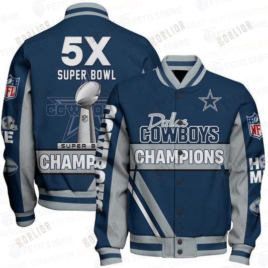 Dallas Cowboys 5X Super Bowl Champions Design Varsity Jacket