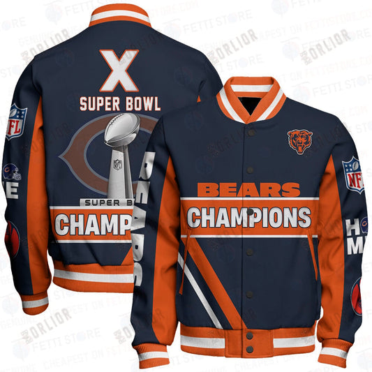 Chicago Bears X Super Bowl Champions Design Varsity Jacket