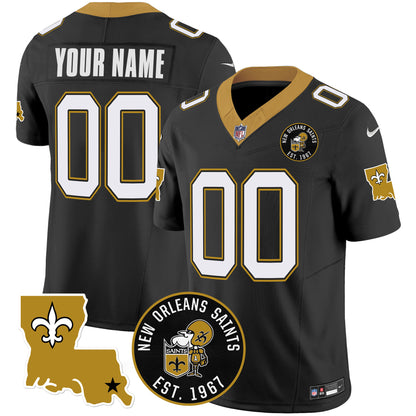 Saints EST. 1967 Patch Vapor Custom Jersey - All Stitched